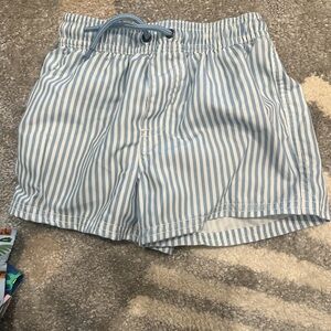 Carter's Light Blue and White Striped Toddler Shorts